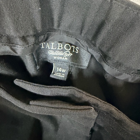 Talbots Heritage Women's Black Dress Pants-Flat Front/Elastic Back- Size 14W - Picture 7 of 8